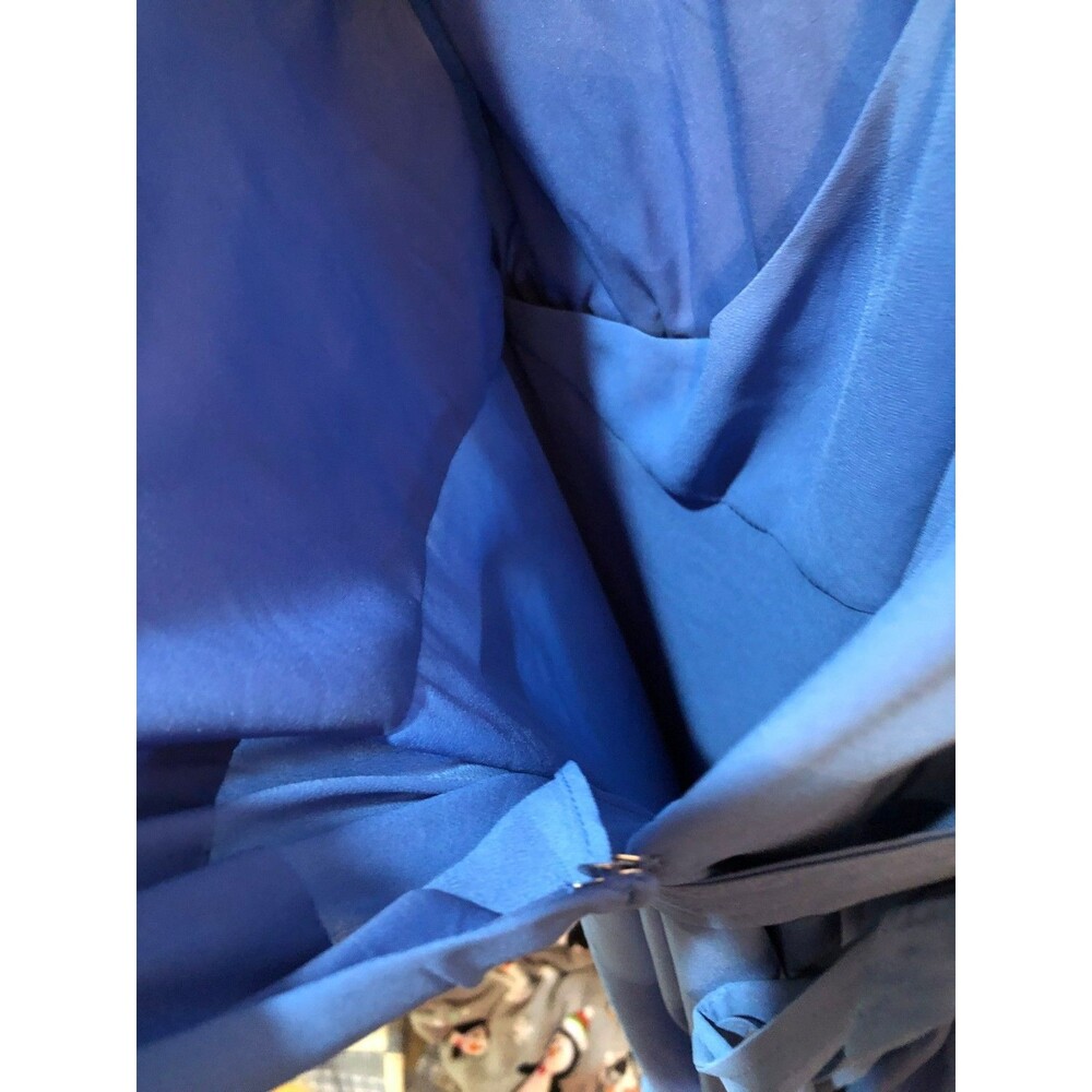New Alfani Plus Size 24W Soft Cobalt Blue Flutter Sleeve Wrap Belted Dress 24 W - Picture 5 of 10